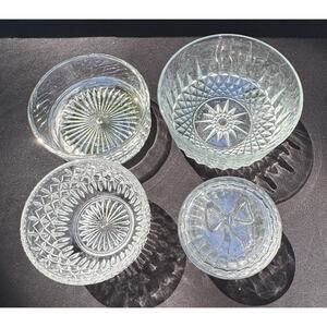 4 Vintage 24% Lead Crystal Bowls & Trinket Box Beautiful! -A52